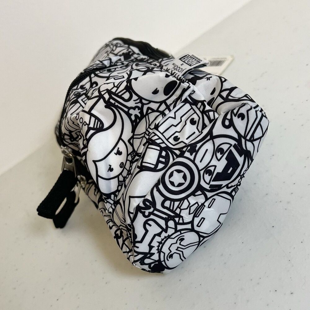 Yoobi x Marvel Superheroes Backpack Style Pencil Case Avengers Black White NWT - Picture 5 of 5